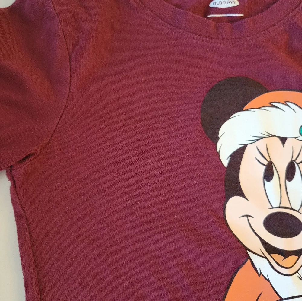 Old Navy Minnie Mouse Christmas long sleeve 6/7 (S)